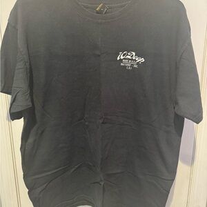 10.Deep Black Tee with Small White Chest Script